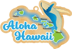 Wooden Ornament: Humpback Hawaiian Island