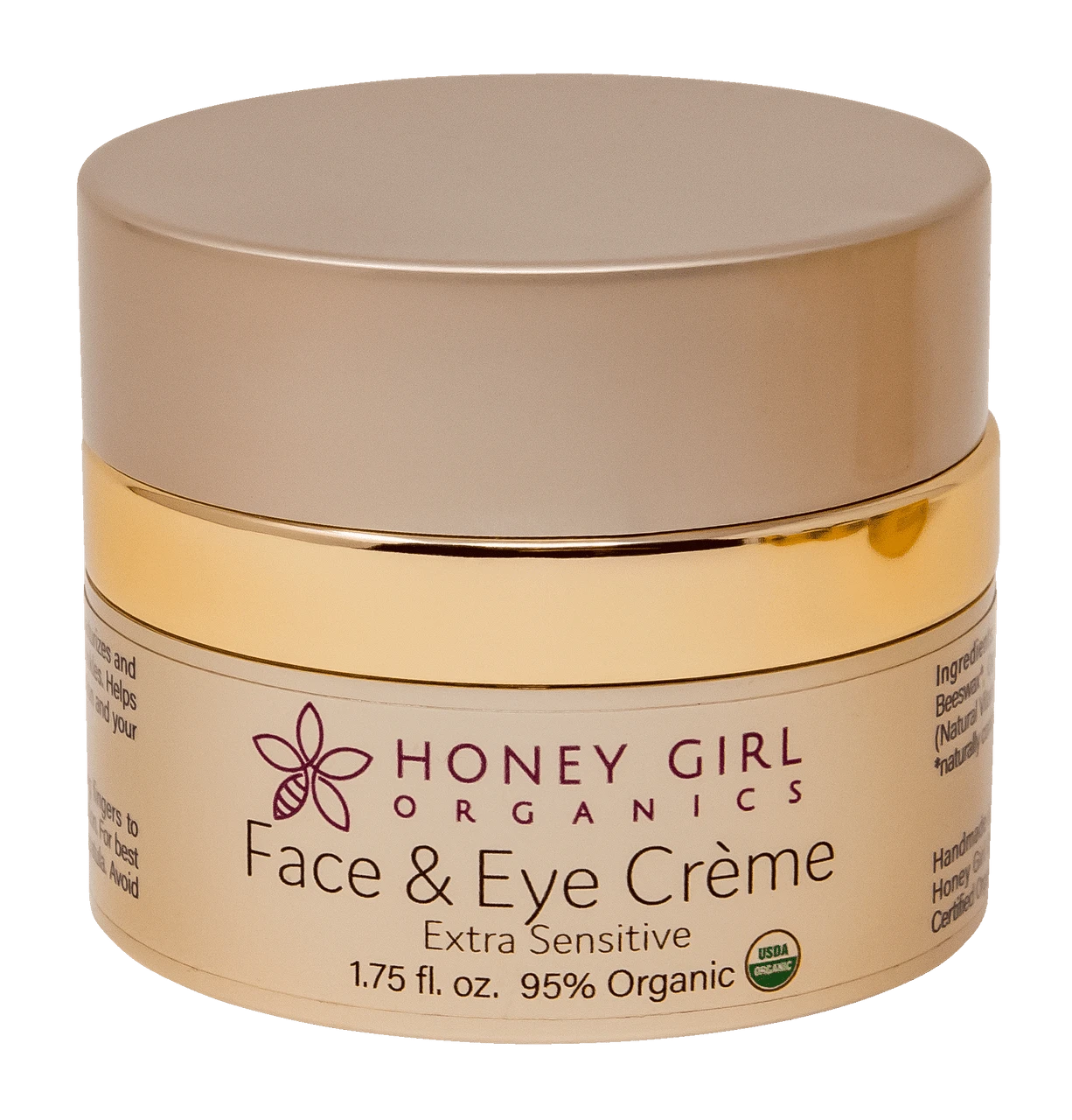 Honey Girl Organics Face & Eye Cream Extra Sensitive 1.75 Oz