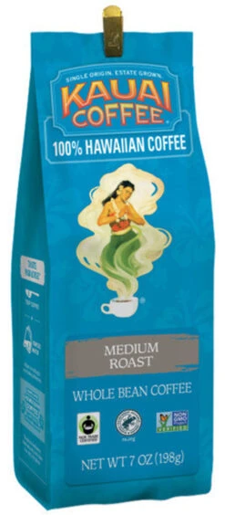 100% Kauai Coffee 7oz: Medium Roast Whole Bean