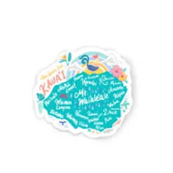 Kawaii Series Stickers - Kauai Map