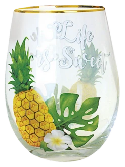Coastal Stemless Wine Glass: Life Is Sweet