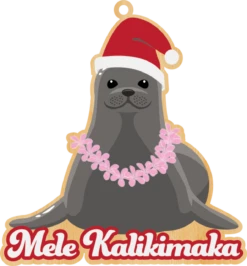Wooden Ornament: Holiday Monk Seal
