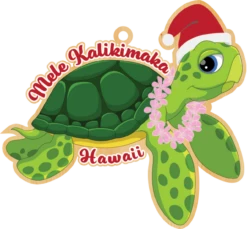 Wooden Ornament: Holiday Honu