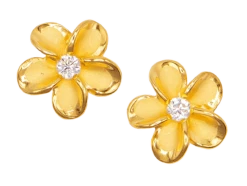 Moana Collection Gold Earring Stud: Plumeria