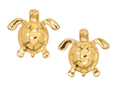 Moana Collection Gold Earring Stud: Solid Sea Turtle