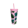 Double Wall Tumbler - Monstera: Pink