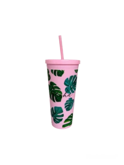 Double Wall Tumbler - Monstera: Pink