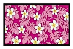 Large Velour Beach Towel: Pink Plumeria