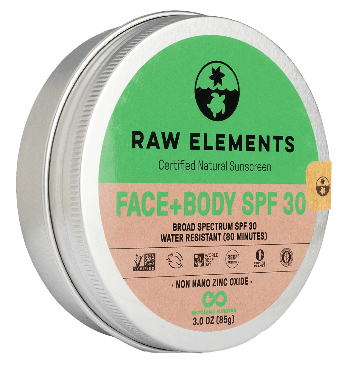 Raw Elements Eco Formula Face & Body SPF 30: Tin