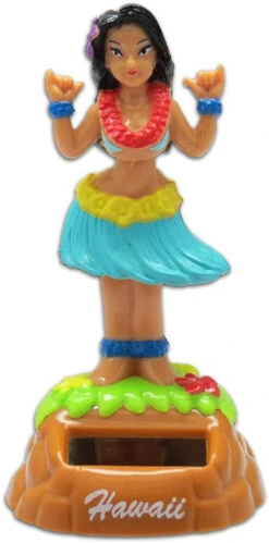 Solar Powered Mini Dashboard Hula Doll: Shaka Wahine Hula Dancer