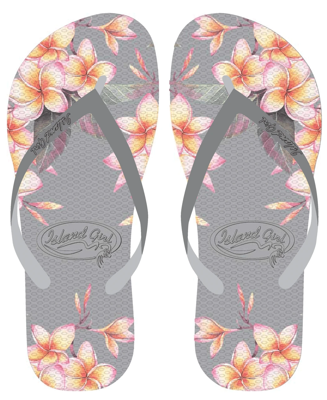 Island Girl® Slippers - Plumeria: Grey