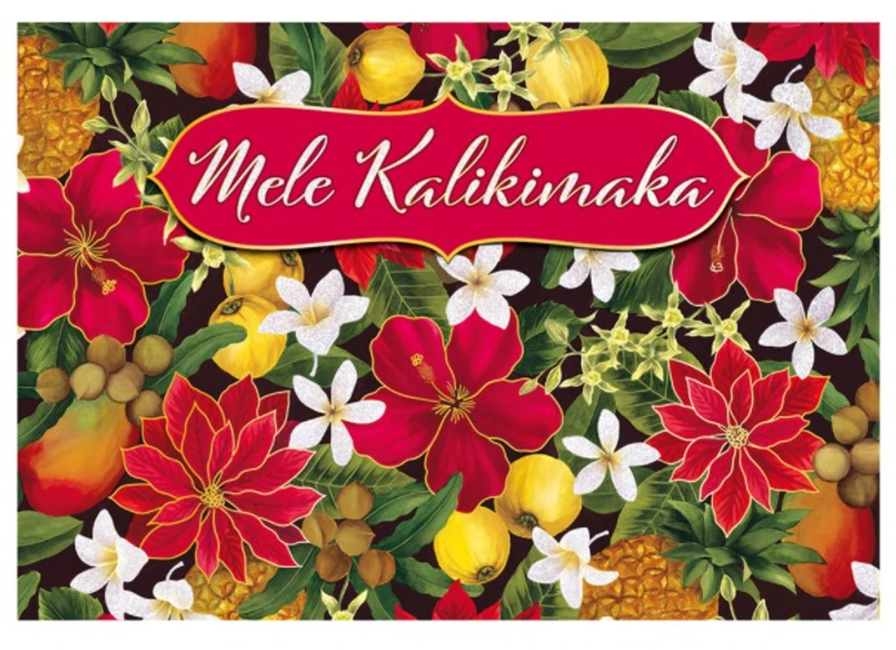 Supreme Christmas Cards Pack Of 12: Mele Kalikimaka Harvest II