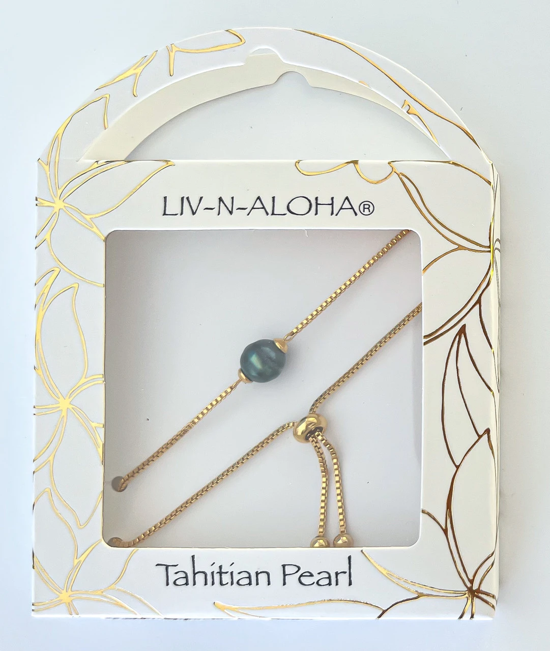 Tahitian Pearl Gold Slider Bracelet - Image 3