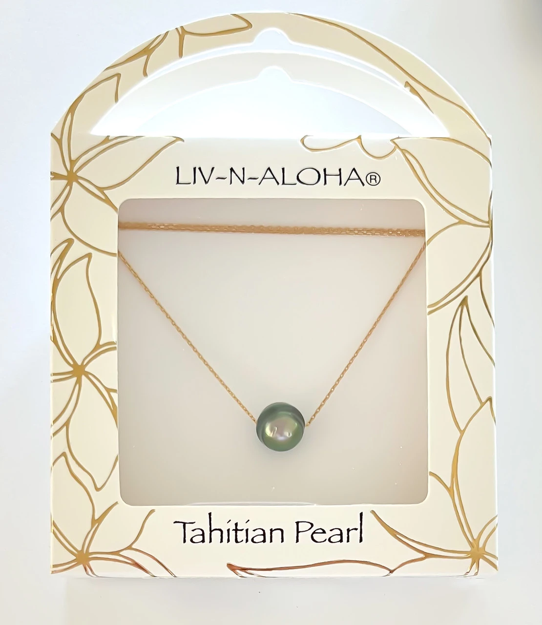 Tahitian Pearl Float Gold Chain Necklace - Image 4