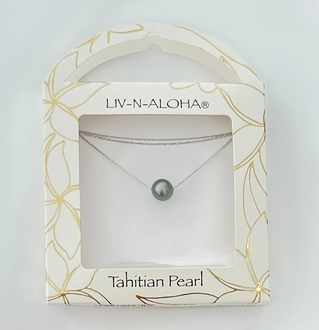 Tahitian Pearl Float Sterling Silver Chain Necklace - Image 3