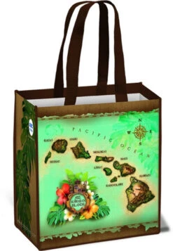 Hawaiian Design Reusable Bag: Vintage Map