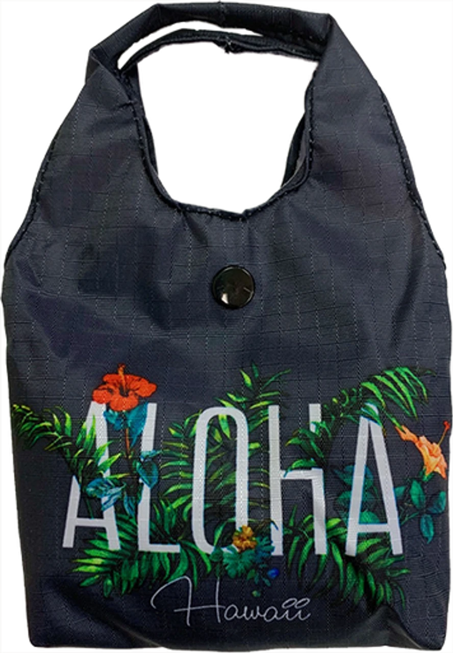 Paradise Foldable Tote: Garden - Black