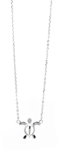 Moana Collection Sterling Silver Pendant Chain Necklace: Honu