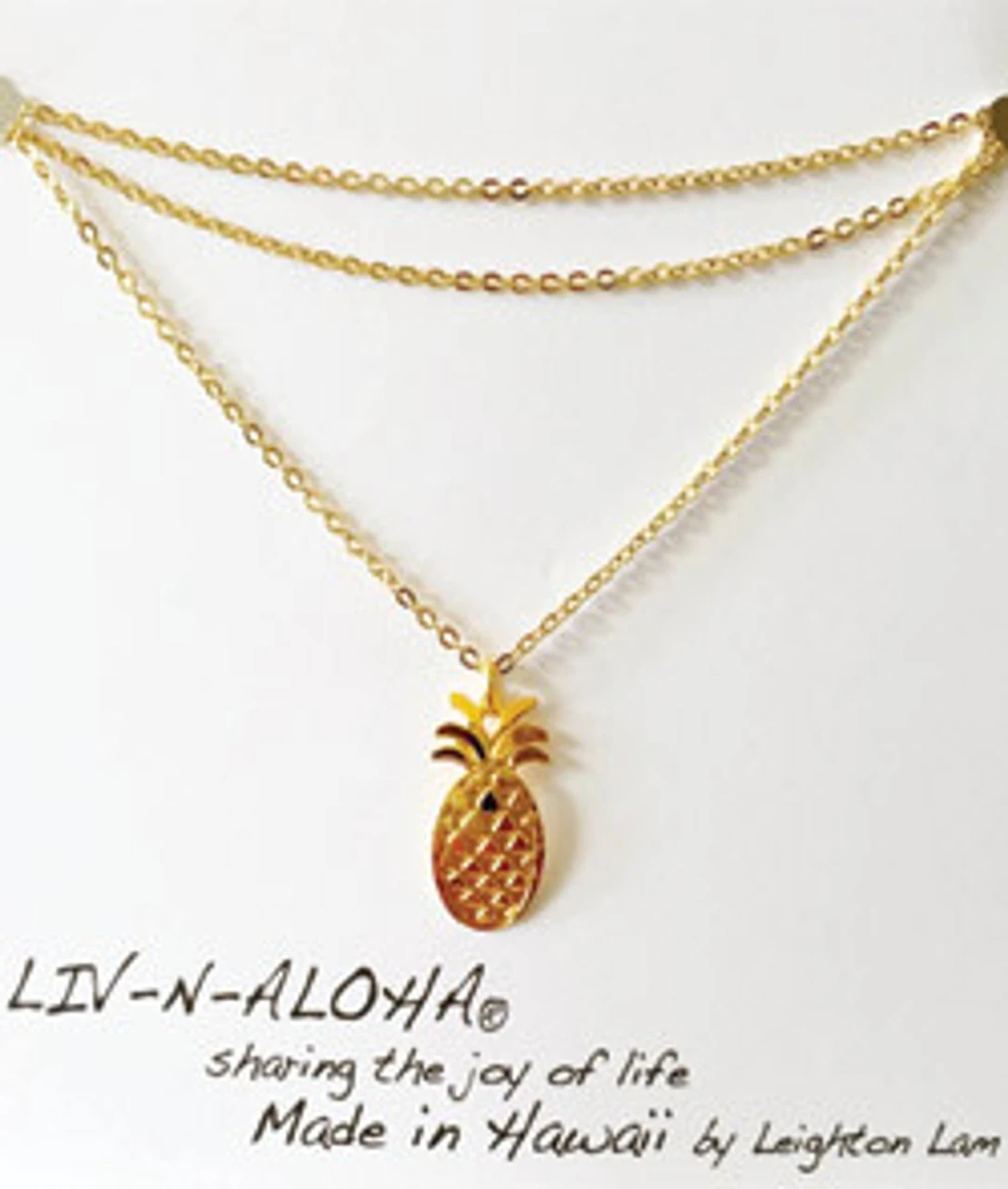 Liv-N-Aloha® Gold Pineapple Necklace