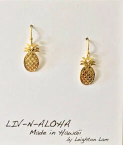 Liv-N-Aloha® Gold Pineapple Dangle Earrings