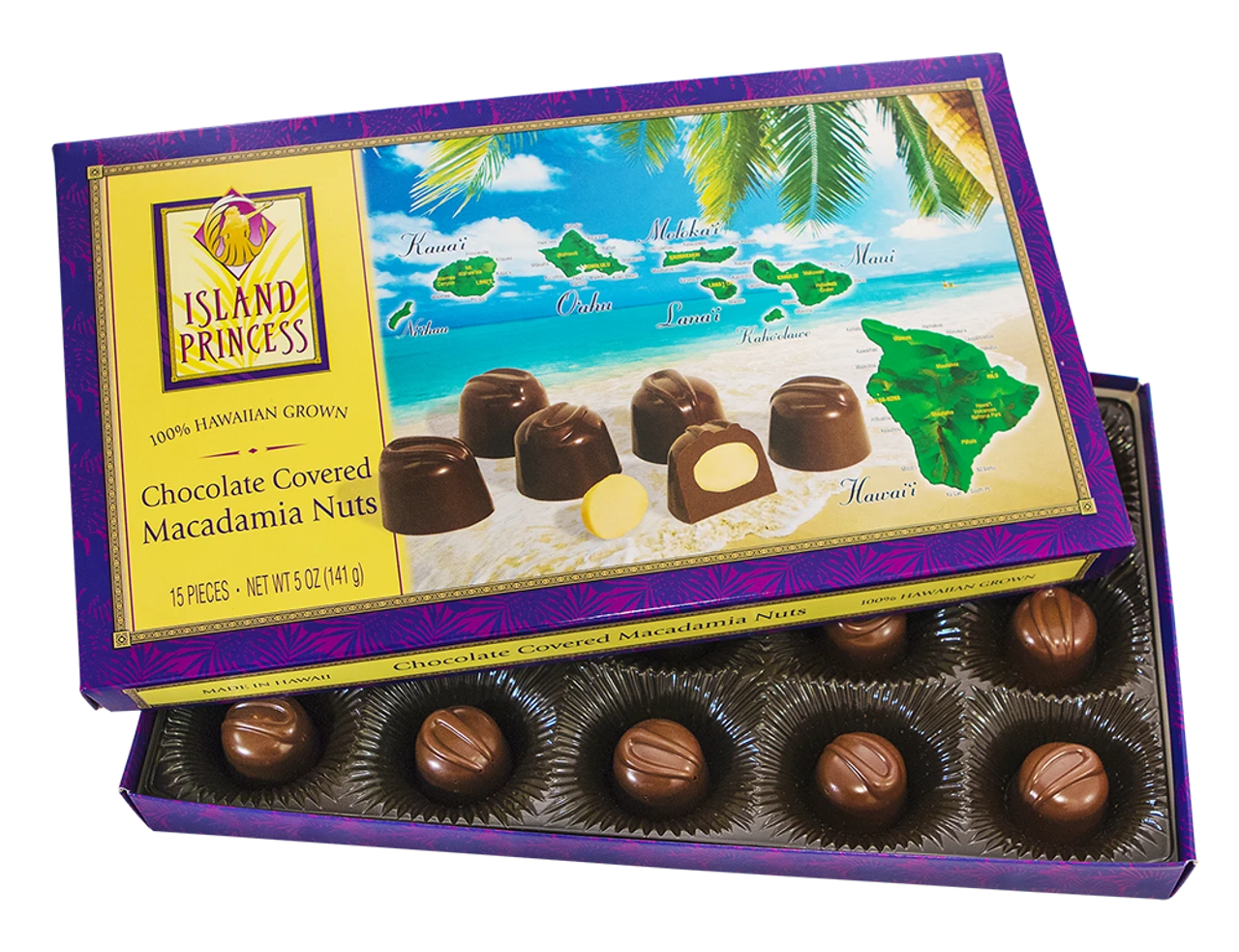 Island Princess Hawaiian Island Chocolate Covered Macadamia Nuts - Image 2