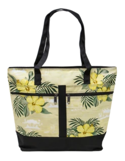 Island Accent Tote Bag: Yellow Hibiscus