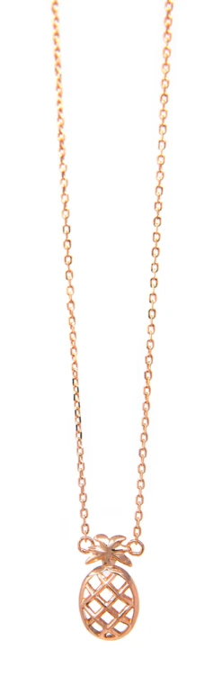 Moana Collection Rose Gold Pendant Chain Necklace: Pineapple