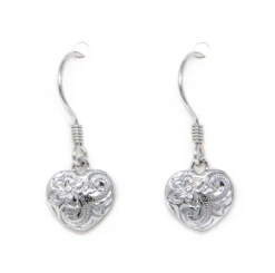 Moana Collection Sterling Silver Dangle Earring: Heart