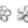 Moana Collection Sterling Silver Earring Stud: Solid Plumeria