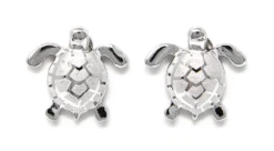 Moana Collection Sterling Silver Earring Stud: Solid Sea Turtle