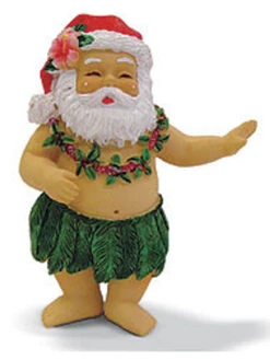 Polyresin Christmas Ornament: Hula Santa