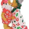 Polyresin Christmas Ornament: Kissing Santa