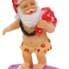 Polyresin Christmas Ornament: Surfing Santa