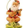 Polyresin Christmas Ornament: Strumming Santa On Honu