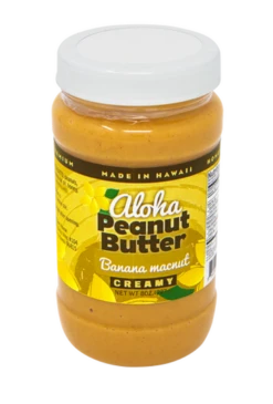 Aloha Bakehouse Flavored Creamy Peanut Butter 8oz: Banana Macadamia Nut