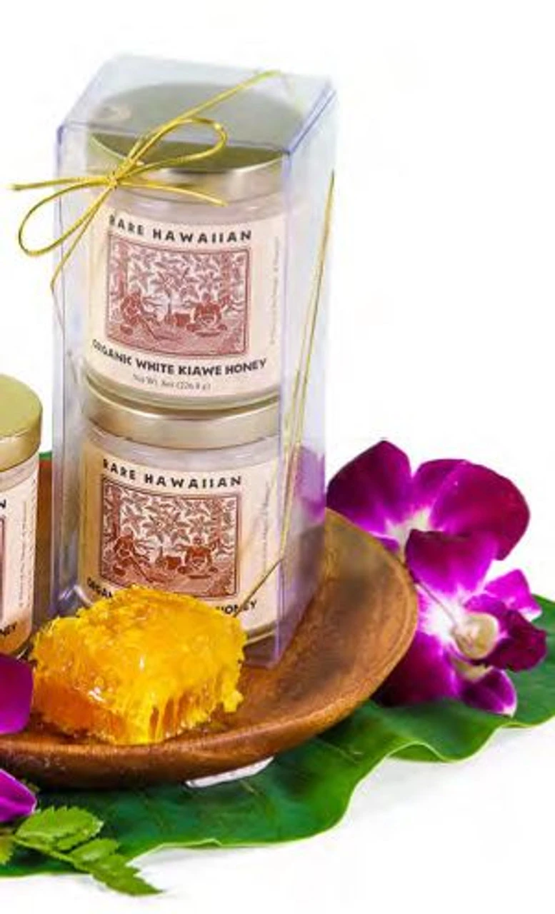 Rare Hawaiian Organic White Kiawe Honey Two Pack Gift Set